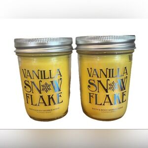Bath Body Works Vanilla Snowflake Candle‎ Set Scented 6 oz New Christmas Winter